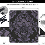 Black And Purple Damask Pattern Print Sofa Protector