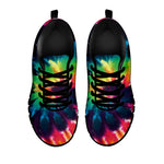 Black And Rainbow Tie Dye Print Black Sneakers