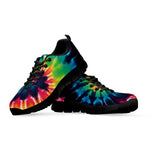 Black And Rainbow Tie Dye Print Black Sneakers