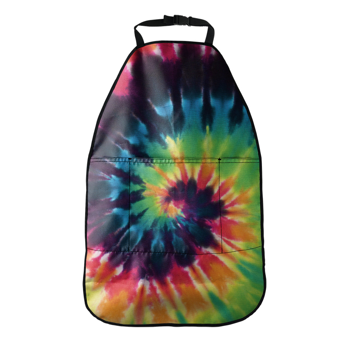 Black And Rainbow Tie Dye Print Car Seat Organizers