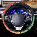 Black And Rainbow Tie Dye Print Car Steering Wheel Cover