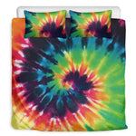 Black And Rainbow Tie Dye Print Duvet Cover Bedding Set