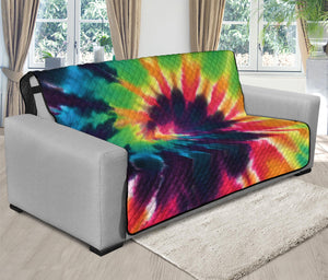 Black And Rainbow Tie Dye Print Futon Protector