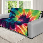 Black And Rainbow Tie Dye Print Futon Protector