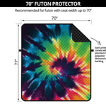 Black And Rainbow Tie Dye Print Futon Protector