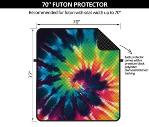 Black And Rainbow Tie Dye Print Futon Protector