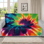 Black And Rainbow Tie Dye Print Futon Protector