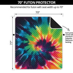 Black And Rainbow Tie Dye Print Futon Protector