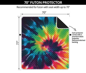 Black And Rainbow Tie Dye Print Futon Protector