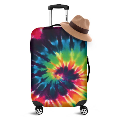 Black And Rainbow Tie Dye Print Luggage Cover