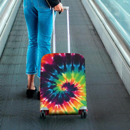 Black And Rainbow Tie Dye Print Luggage Cover
