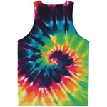 Black And Rainbow Tie Dye Print Men's Tank Top