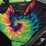 Black And Rainbow Tie Dye Print Pet Car Back Seat Cover