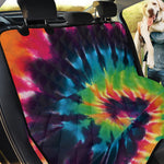 Black And Rainbow Tie Dye Print Pet Car Back Seat Cover