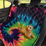 Black And Rainbow Tie Dye Print Pet Car Back Seat Cover