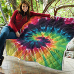 Black And Rainbow Tie Dye Print Quilt