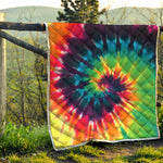 Black And Rainbow Tie Dye Print Quilt