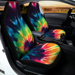 Black And Rainbow Tie Dye Print Universal Fit Car Seat Covers