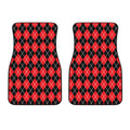 Black And Red Argyle Pattern Print Front Car Floor Mats