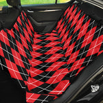 Black And Red Argyle Pattern Print Pet Car Back Seat Cover