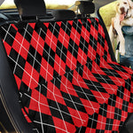 Black And Red Argyle Pattern Print Pet Car Back Seat Cover