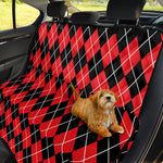 Black And Red Argyle Pattern Print Pet Car Back Seat Cover