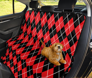 Black And Red Argyle Pattern Print Pet Car Back Seat Cover