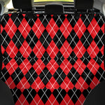 Black And Red Argyle Pattern Print Pet Car Back Seat Cover