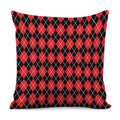 Black And Red Argyle Pattern Print Pillow Cover