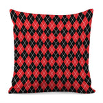 Black And Red Argyle Pattern Print Pillow Cover