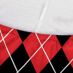 Black And Red Argyle Pattern Print Sofa Cover