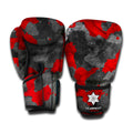 Black And Red Camouflage Print Boxing Gloves