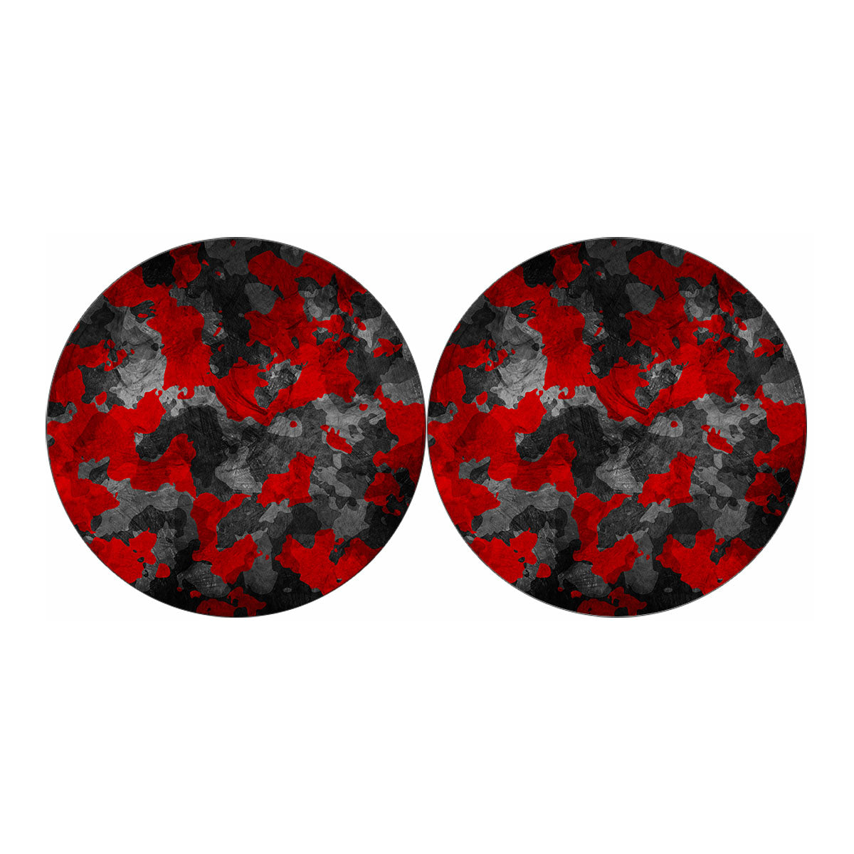 Black And Red Camouflage Print Car Coasters