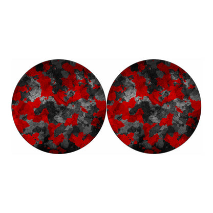 Black And Red Camouflage Print Car Coasters