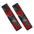 Black And Red Camouflage Print Car Seat Belt Covers