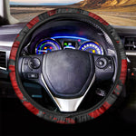 Black And Red Camouflage Print Car Steering Wheel Cover