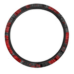 Black And Red Camouflage Print Car Steering Wheel Cover