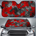 Black And Red Camouflage Print Car Sun Shade GearFrost