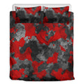Black And Red Camouflage Print Duvet Cover Bedding Set