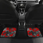 Black And Red Camouflage Print Front and Back Car Floor Mats