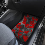 Black And Red Camouflage Print Front and Back Car Floor Mats