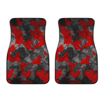 Black And Red Camouflage Print Front Car Floor Mats