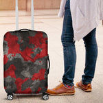 Black And Red Camouflage Print Luggage Cover GearFrost