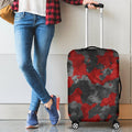 Black And Red Camouflage Print Luggage Cover
