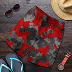 Black And Red Camouflage Print Men's Shorts