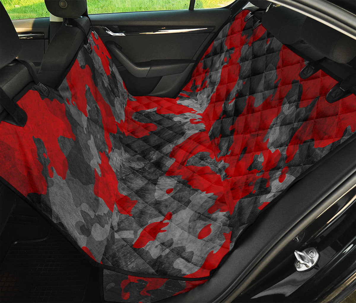 Black And Red Camouflage Print Pet Car Back Seat Cover