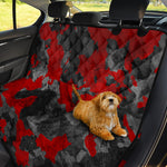 Black And Red Camouflage Print Pet Car Back Seat Cover