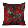 Black And Red Camouflage Print Pillow Cover