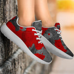 Black And Red Camouflage Print Sport Shoes GearFrost