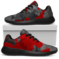 Black And Red Camouflage Print Walking Shoes